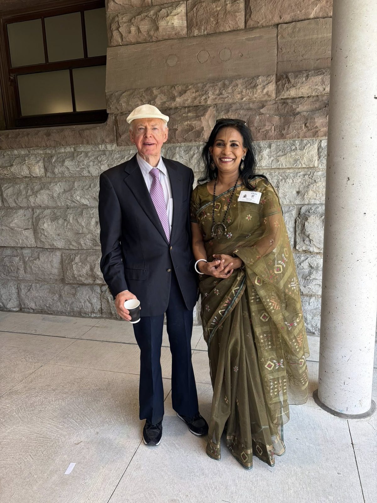 Sharmina Nasrin with former Ontario MPP and Cabinet Minister Tony Ruprecht