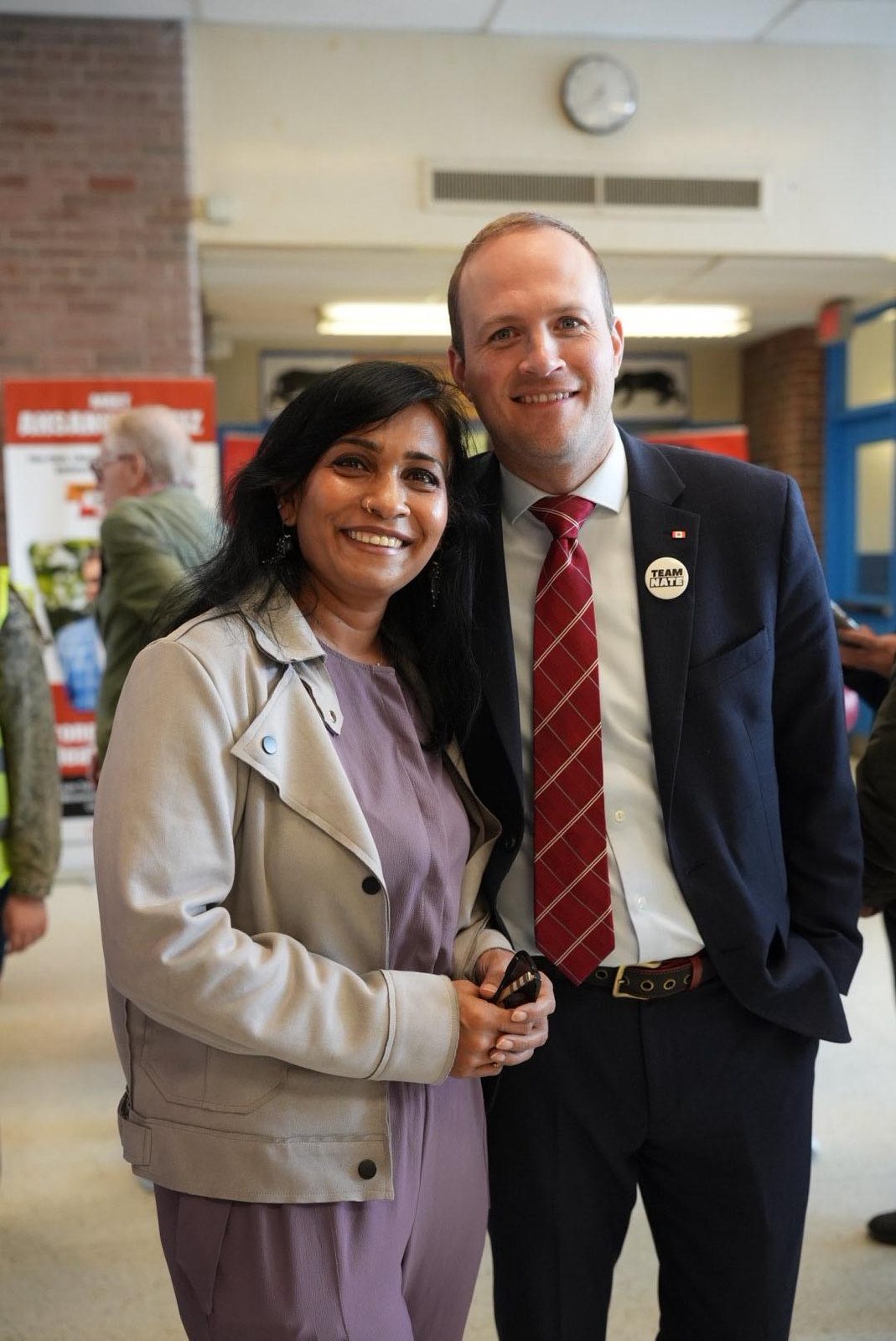 Sharmina Nasrin with former Beaches, East York MP Nathaniel Erskine Smith